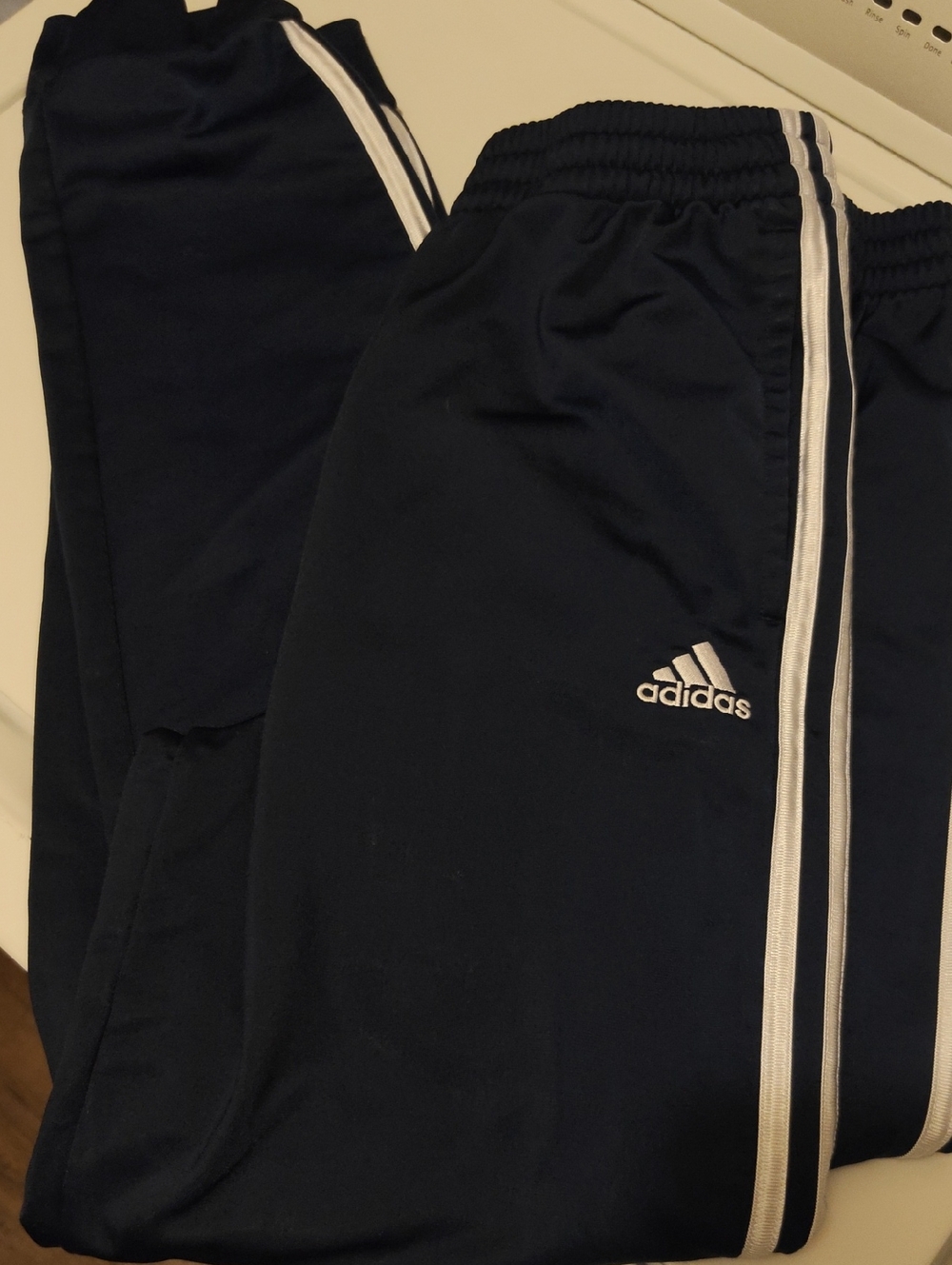 adidas Navy and White Three-Stripe Joggers for Kids